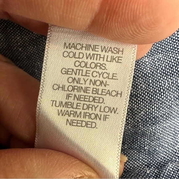 J. Jill Love Linen Blue Flowy Comfort Pants, XL - Picture 5 of 5